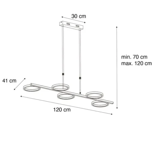 QAZQA Moderne hanglamp incl. LED 3-staps dimbaar goud 5-lichts - Vivé