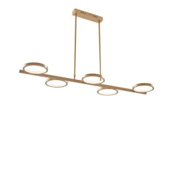 QAZQA Moderne hanglamp incl. LED 3-staps dimbaar goud 5-lichts - Vivé