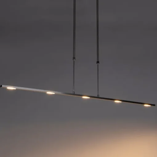 QAZQA Moderne hanglamp staal incl. LED verstelbaar - Bold
