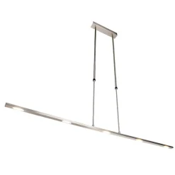 QAZQA Moderne hanglamp staal incl. LED verstelbaar - Bold