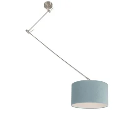 QAZQA Moderne hanglamp staal met kap mineraal 35 cm - Blitz