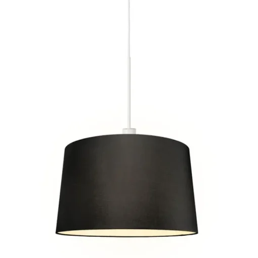 QAZQA Moderne hanglamp wit met kap 45 cm zwart - Combi 1