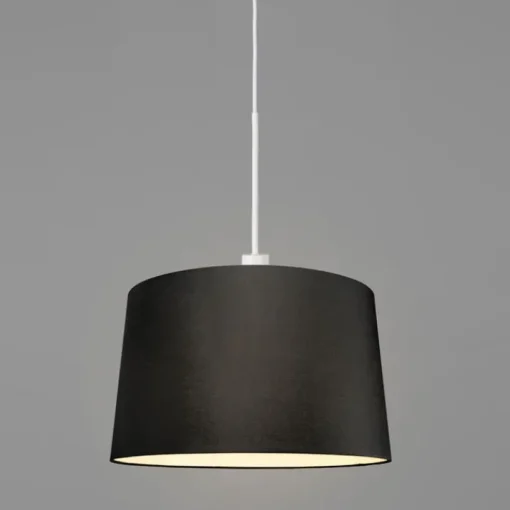 QAZQA Moderne hanglamp wit met kap 45 cm zwart - Combi 1