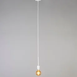 QAZQA Moderne hanglamp wit met kap 45 cm zwart - Combi 1
