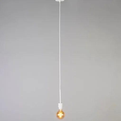 QAZQA Moderne hanglamp wit met kap 45 cm zwart - Combi 1