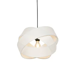 QAZQA Moderne hanglamp wit met zwart - Cloth