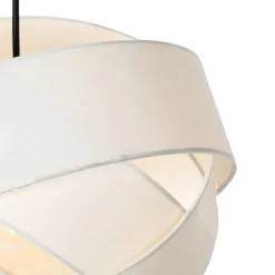 QAZQA Moderne hanglamp wit met zwart - Cloth