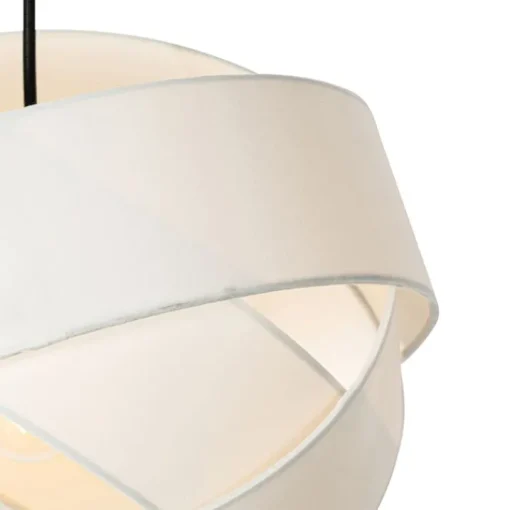 QAZQA Moderne hanglamp wit met zwart - Cloth