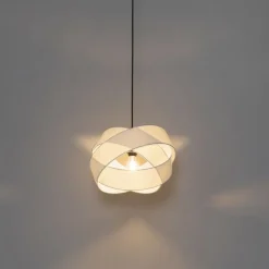 QAZQA Moderne hanglamp wit met zwart - Cloth