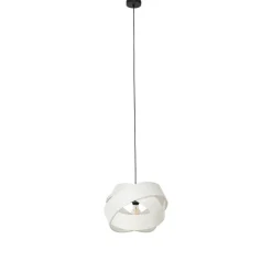 QAZQA Moderne hanglamp wit met zwart - Cloth