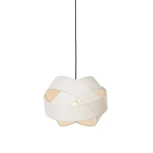 QAZQA Moderne hanglamp wit met zwart - Cloth