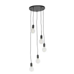 QAZQA Moderne hanglamp zwart 35 cm 5-lichts - Facil