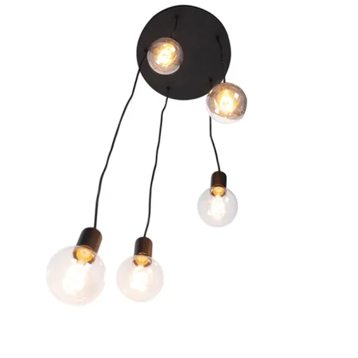 QAZQA Moderne hanglamp zwart 35 cm 5-lichts - Facil