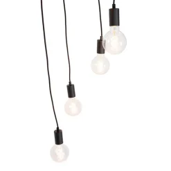QAZQA Moderne hanglamp zwart 35 cm 5-lichts - Facil