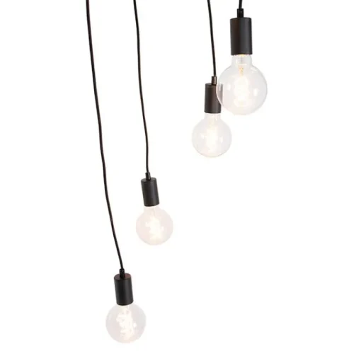 QAZQA Moderne hanglamp zwart 35 cm 5-lichts - Facil