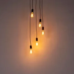 QAZQA Moderne hanglamp zwart 35 cm 5-lichts - Facil