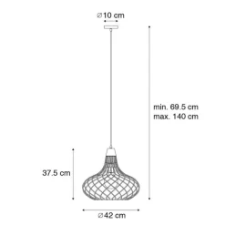 Honsel Moderne hanglamp zwart - Iggy