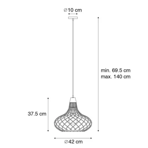 Honsel Moderne hanglamp zwart - Iggy