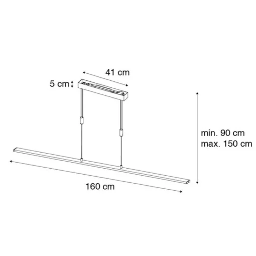 Honsel Moderne hanglamp zwart incl. LED 3-staps dimbaar - Benson
