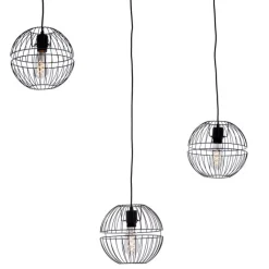 Honsel Moderne hanglamp zwart 3-lichts - Sphaera