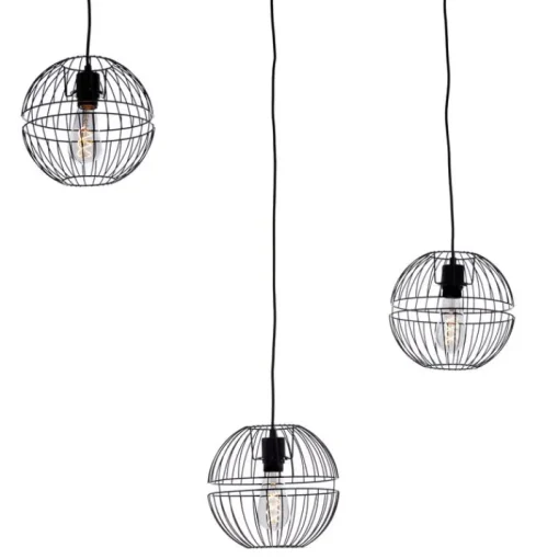 Honsel Moderne hanglamp zwart 3-lichts - Sphaera