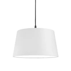 QAZQA Moderne hanglamp zwart met witte kap 45 cm - Pendel