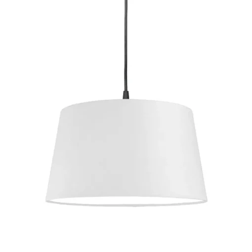 QAZQA Moderne hanglamp zwart met witte kap 45 cm - Pendel