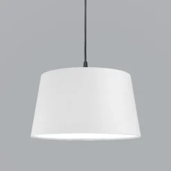 QAZQA Moderne hanglamp zwart met witte kap 45 cm - Pendel
