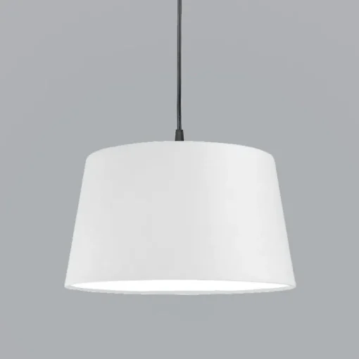 QAZQA Moderne hanglamp zwart met witte kap 45 cm - Pendel