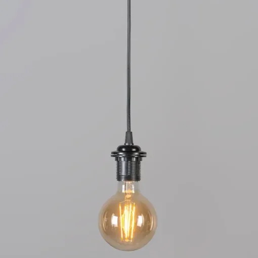 QAZQA Moderne hanglamp zwart met witte kap 45 cm - Pendel
