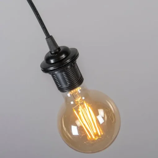 QAZQA Moderne hanglamp zwart met witte kap 45 cm - Pendel