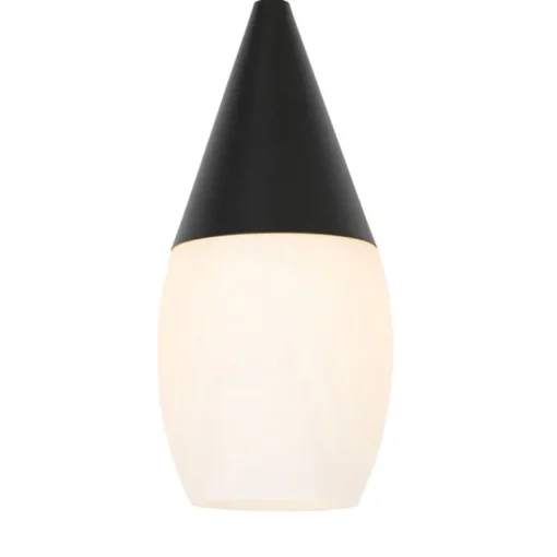 QAZQA Moderne hanglamp zwart met opaal glas 3-lichts - Drop