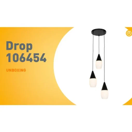 QAZQA Moderne hanglamp zwart met opaal glas 3-lichts - Drop
