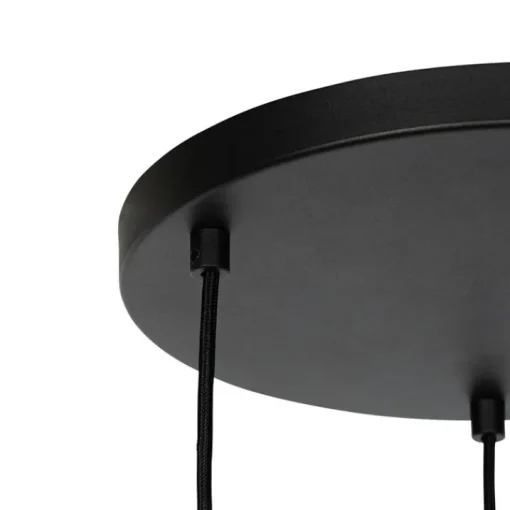 QAZQA Moderne hanglamp zwart met opaal glas 3-lichts - Drop