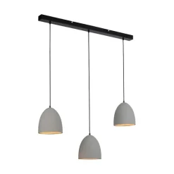 Paul Neuhaus Moderne hanglamp zwart met grijs beton 3-lichts - Eton