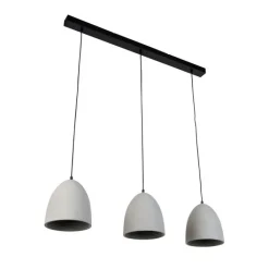 Paul Neuhaus Moderne hanglamp zwart met grijs beton 3-lichts - Eton