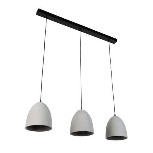 Paul Neuhaus Moderne hanglamp zwart met grijs beton 3-lichts - Eton