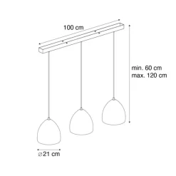 Paul Neuhaus Moderne hanglamp zwart met grijs beton 3-lichts - Eton