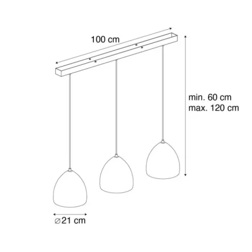 Paul Neuhaus Moderne hanglamp zwart met grijs beton 3-lichts - Eton