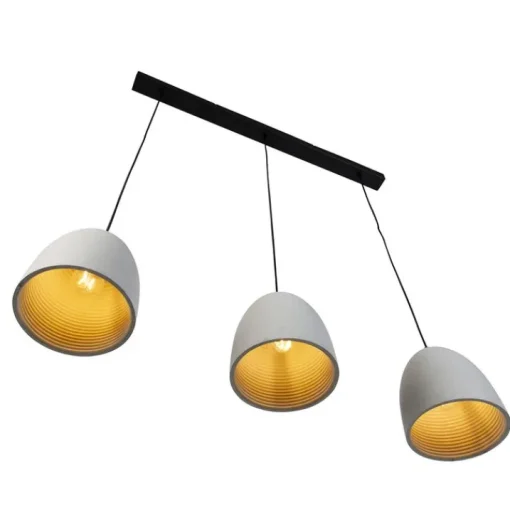 Paul Neuhaus Moderne hanglamp zwart met grijs beton 3-lichts - Eton