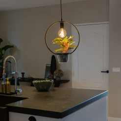 QAZQA Moderne hanglamp zwart met glas rond - Roslini