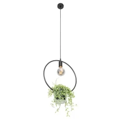 QAZQA Moderne hanglamp zwart met glas rond - Roslini