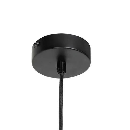 QAZQA Moderne hanglamp zwart met glas rond - Roslini