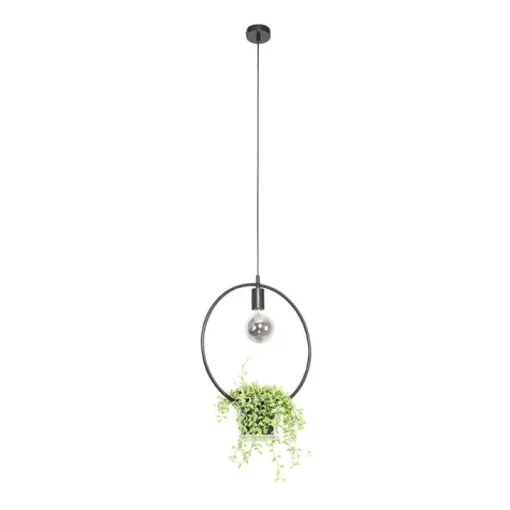 QAZQA Moderne hanglamp zwart met glas rond - Roslini