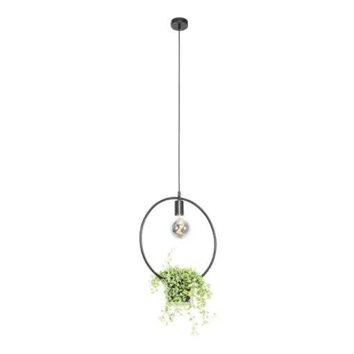 QAZQA Moderne hanglamp zwart met glas rond - Roslini