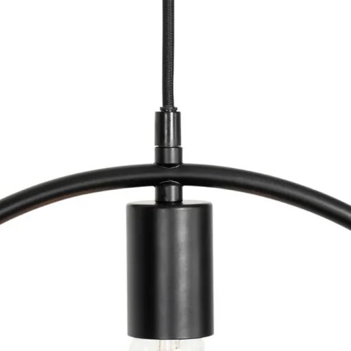 QAZQA Moderne hanglamp zwart met glas rond - Roslini