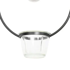 QAZQA Moderne hanglamp zwart met glas rond - Roslini