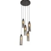 QAZQA Moderne hanglamp zwart met smoke glas 5-lichts - Stavelot