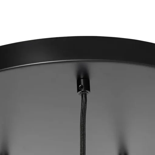 QAZQA Moderne hanglamp zwart met smoke glas 5-lichts - Stavelot