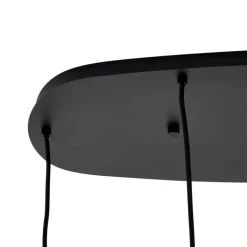 QAZQA Moderne hanglamp zwart met smoke glas 5-lichts - Sheena